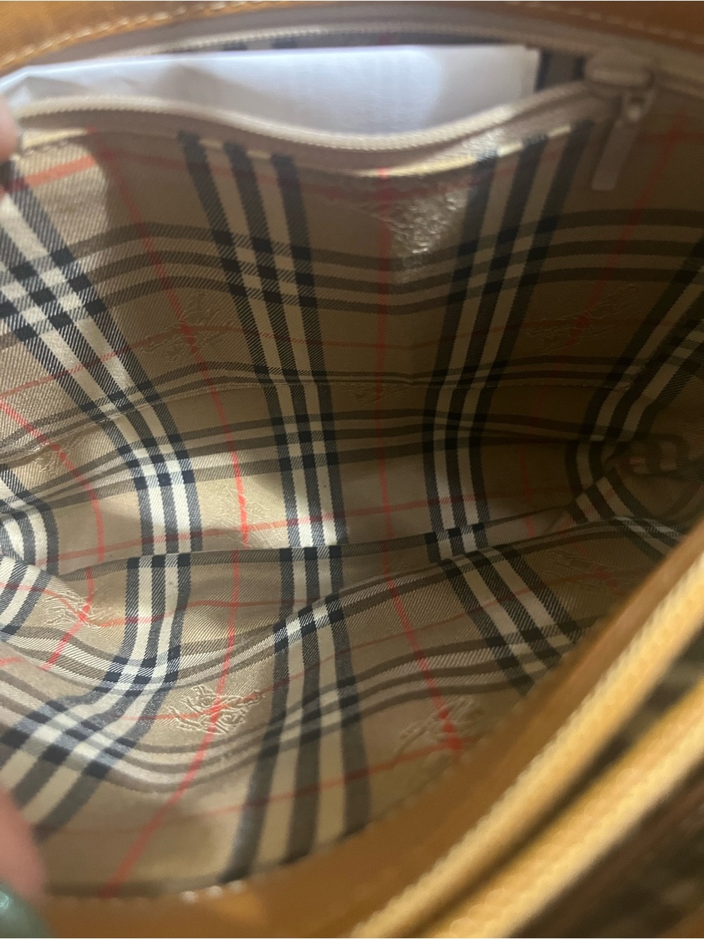 Burberry Leather Shoulder Hobo Bag With Nova Check Interior Authentic - Picture 16 of 17